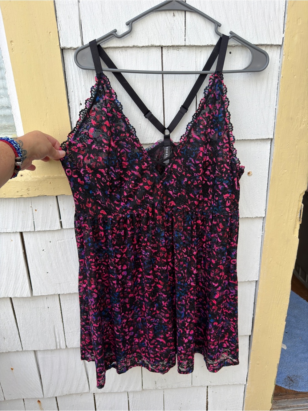 torrid Black Multi Lace lingerie dress